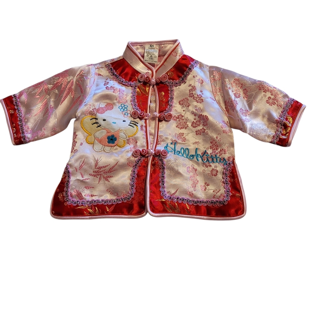Hello Kitty Pink Toddler Girls Traditional Chinese Top Size XS